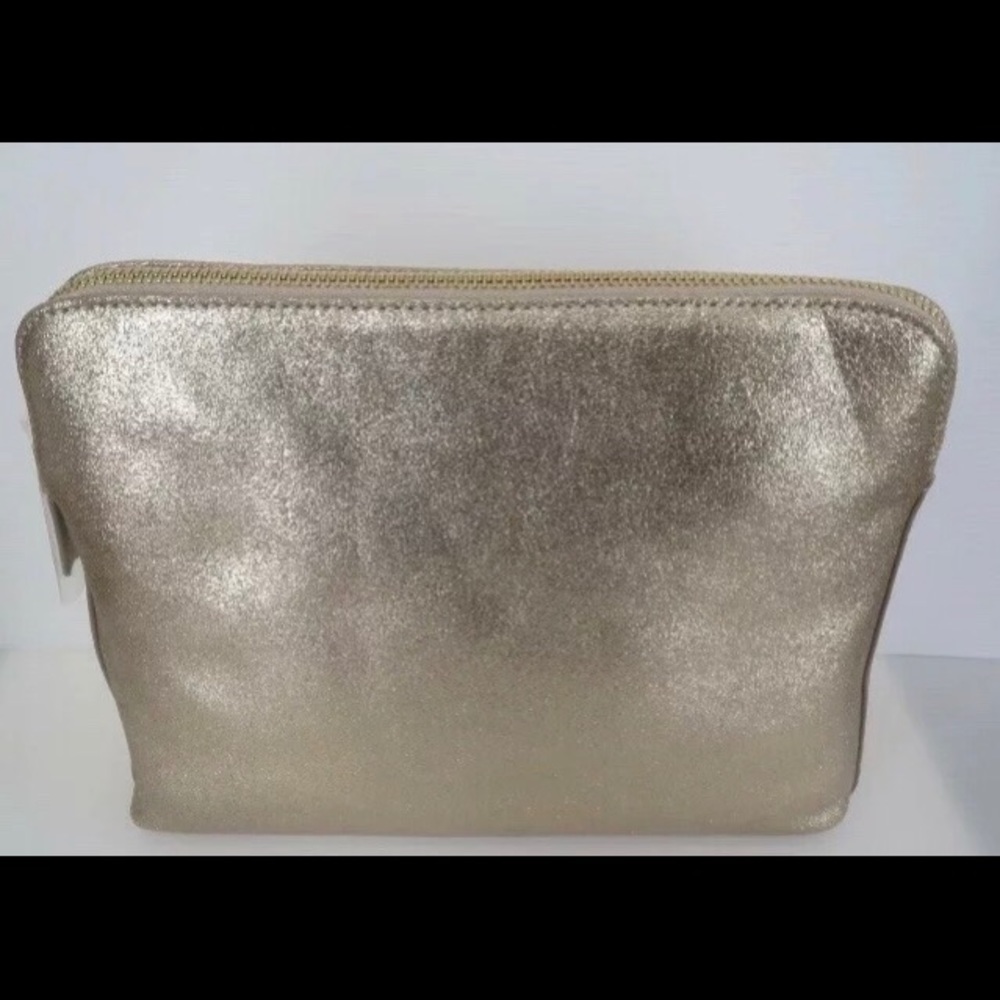 INDIA HICKS GOLD CRACKLE Leather Clutch Insider